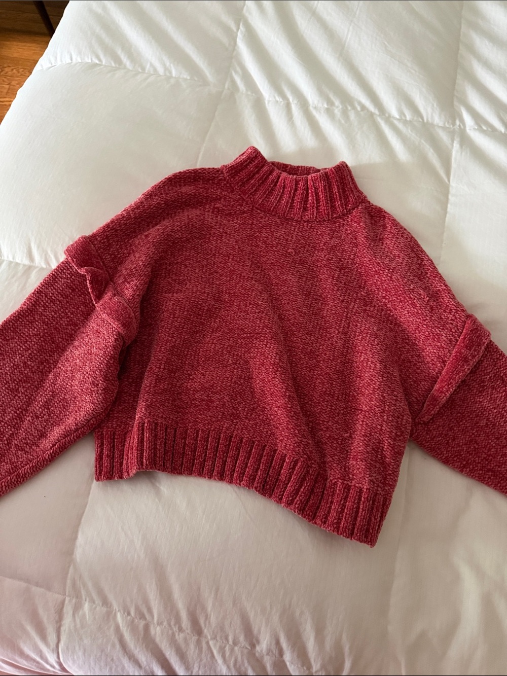 Urban Outfitters Red Mock Neck Cropped Sweater